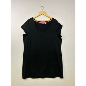 Minimalist Isaac Mizrahi Live! Womens XL Black Scoop Neck Short Sleeve Tunic Top